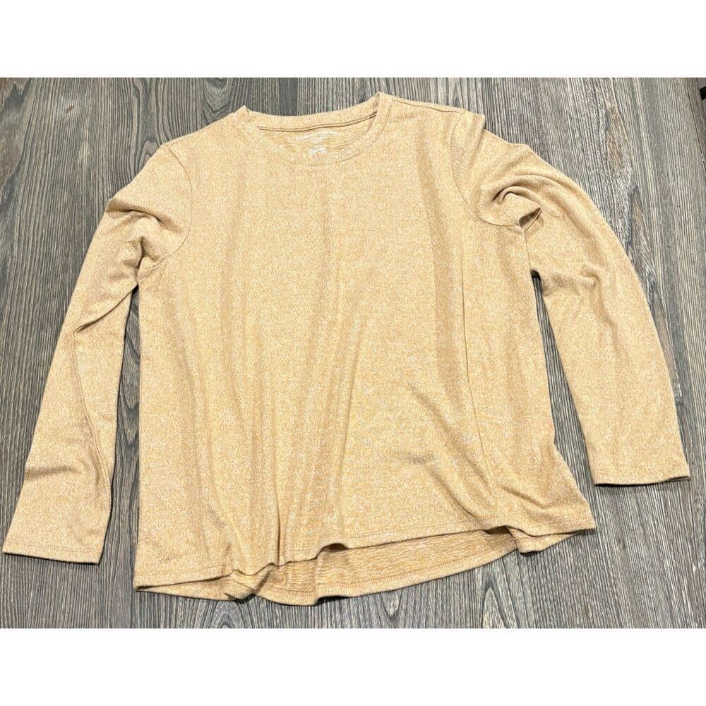 American Eagle Womens Soft & Sexy Plush T-Shirt Long Sleeve Yellow Size Large